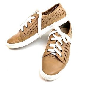 Calvin Klein leather laser cut Marigold sneakers